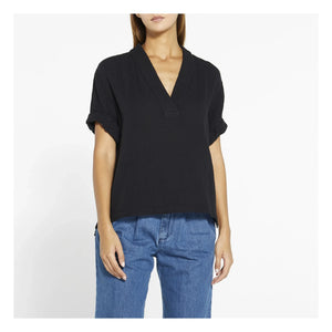 Xirena - Avery Pamuk Muslin Bluz | Siyah