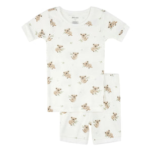Petit Lem - Koala Short Pajamas | Organic Cotton | White