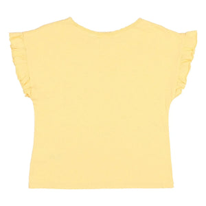 Búho - Linen Ruffled T-Shirt | Yellow