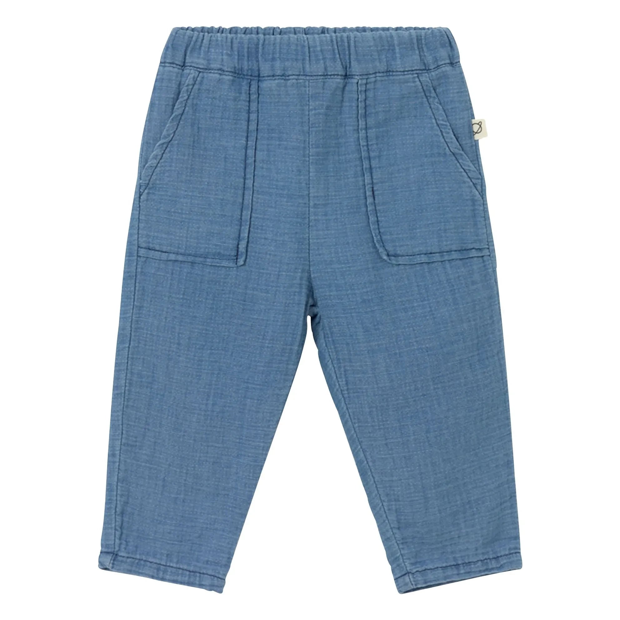 Cozmo - Mario Cotton Gingham Denim Pants | Blue