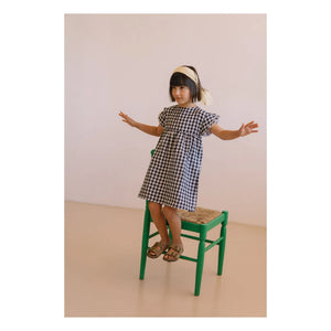 Studio Bohème - Cousine Vichy Organic Cotton Gauze Dress | Black