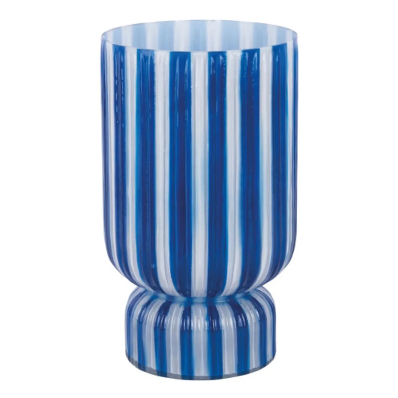 Present Time - Rayado Retro Vase | Cobalt