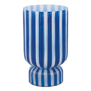 Present Time - Rayado Retro Vase | Cobalt