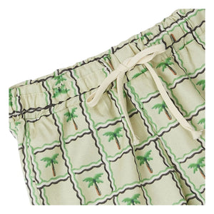 Fabula - Palm Tree Drawstring Shorts | Light Green
