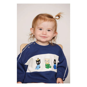 Mini Rodini - Organic Cotton Sweat Animals | Dark Blue
