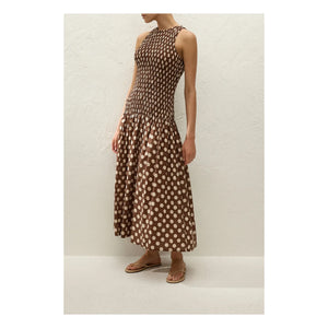 Faithfull the Brand - Luisa Polka Dot Cotton Dress | Chocolate