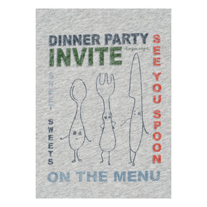 Konges Sløjd - Famo Dinner Party Organic Cotton T-Shirt | Grey Melange