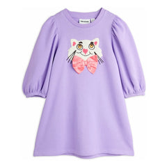 Mini Rodini - Organic Cotton Cat Dress | Purple