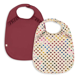Konges Sløjd - Ruffled Heart Bibs - 2-Pack