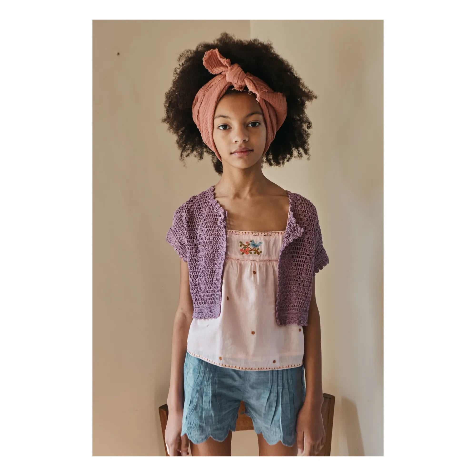 Emile et Ida - Floral Embroidered Top | Pale Pink