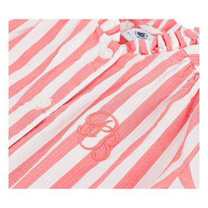 Petit Bateau - Striped Organic Cotton Blouse | Coral