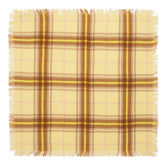Bompard - Mini Check Tartan Cashmere Scarf | Lemon Yellow