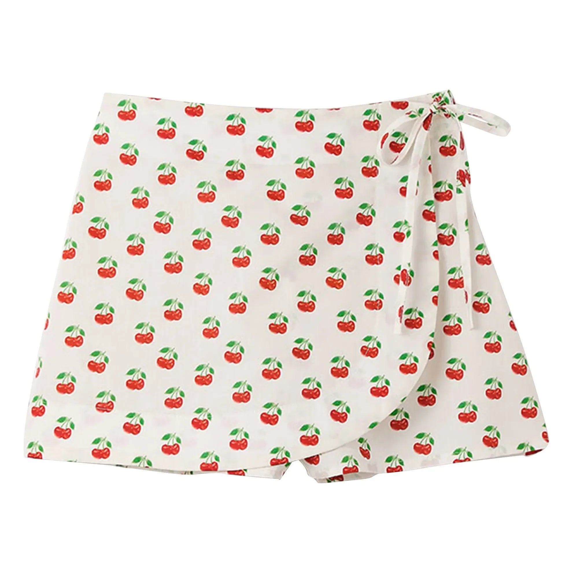 Fabula - Cherry Short Skirt | White