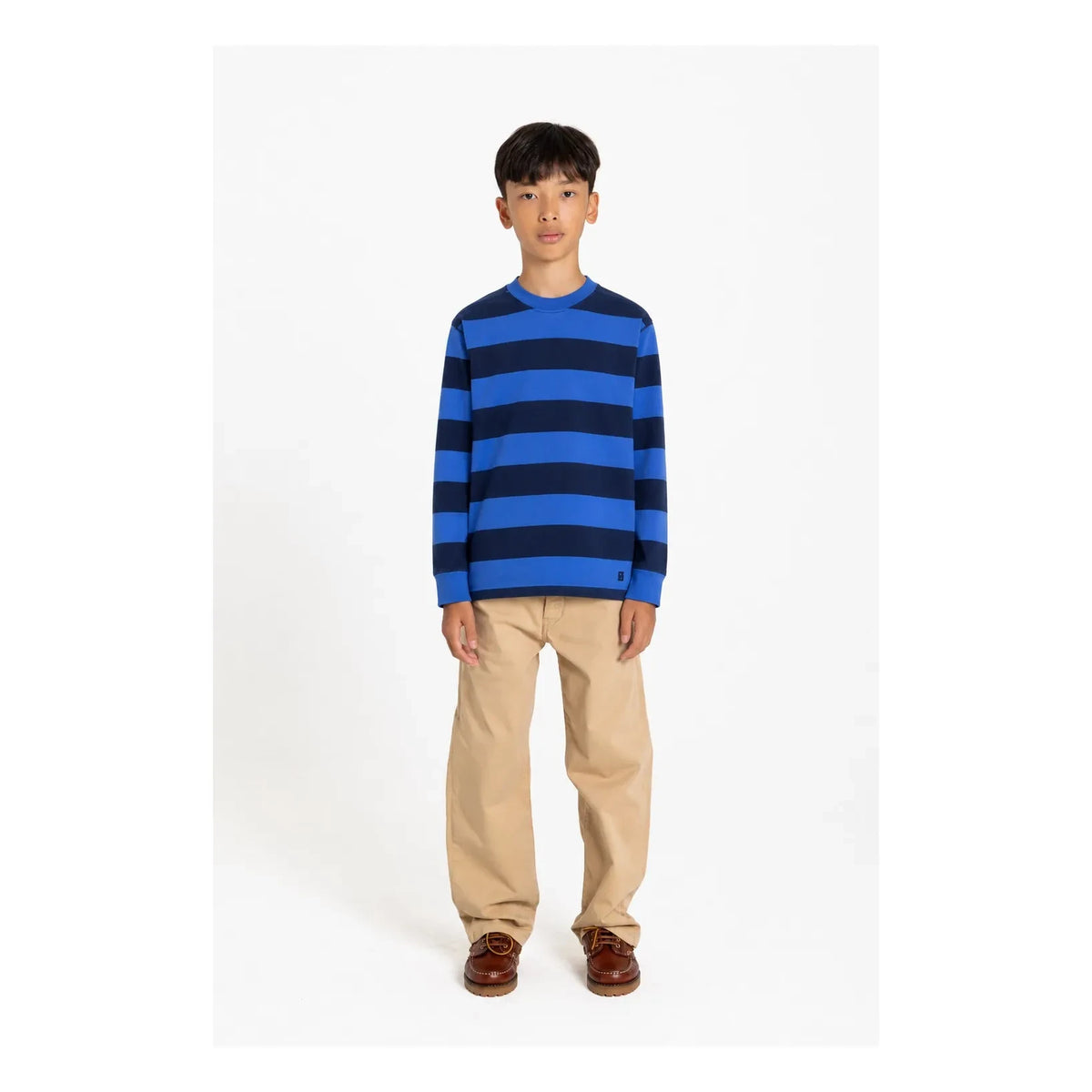 Smallable Kid - Favio Striped Organic Cotton Sweatshirt | Electric Blue