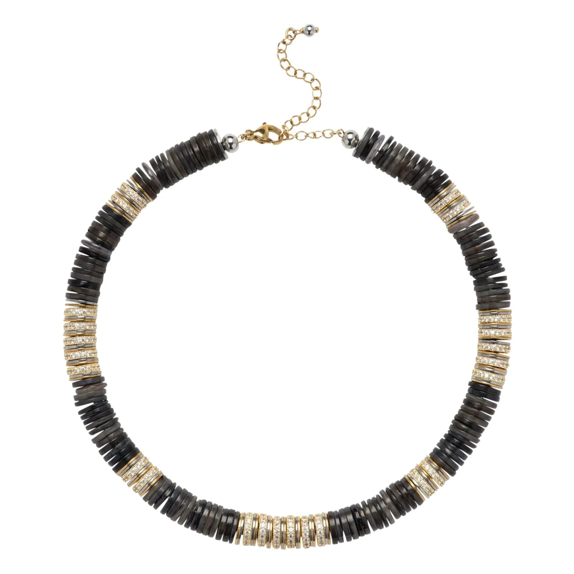 Sigal - Sculpt Rondelle Necklace | Black