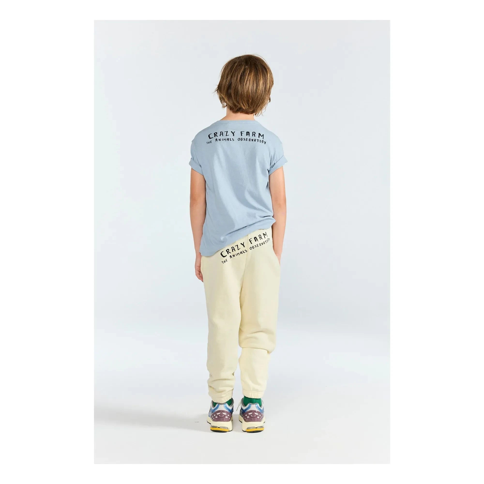 The Animals Observatory - Rooster Organic Cotton T-Shirt | Gray Blue