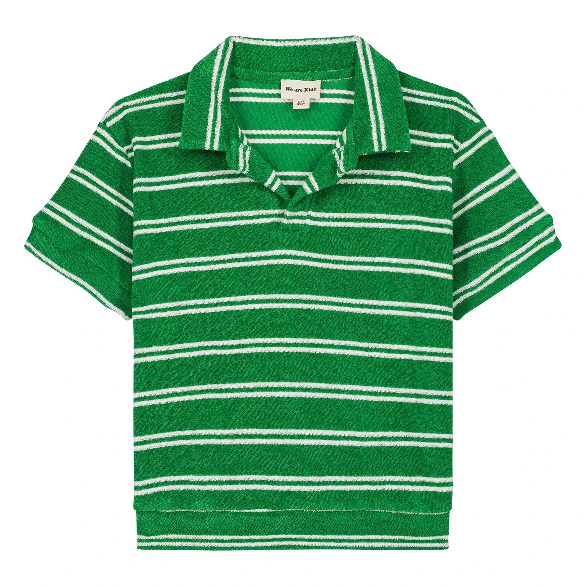 We Are Kids - Leonard Striped Organic Cotton Polo T-Shirt | Green