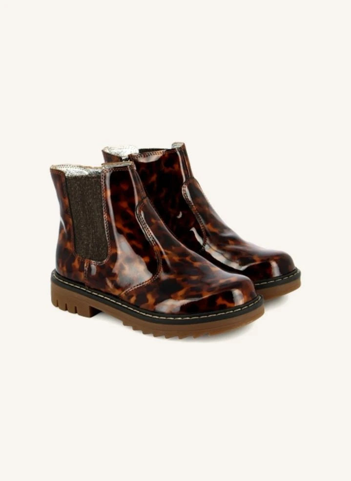 Pom d'Api - Sid JodZip Boots Marble-Patterned Patent Leather | Brown