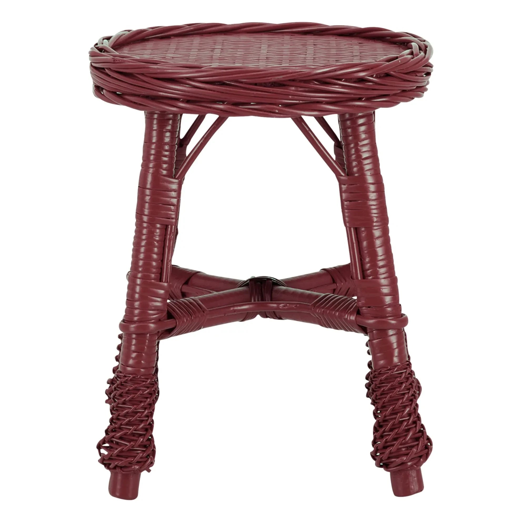House of Capricorn - Furnas Wicker Stool | Burgundy