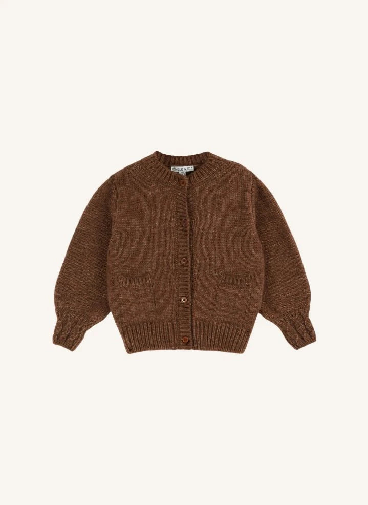 Emile et Ida - Doudou Merinos Wool Cardigan | Brown