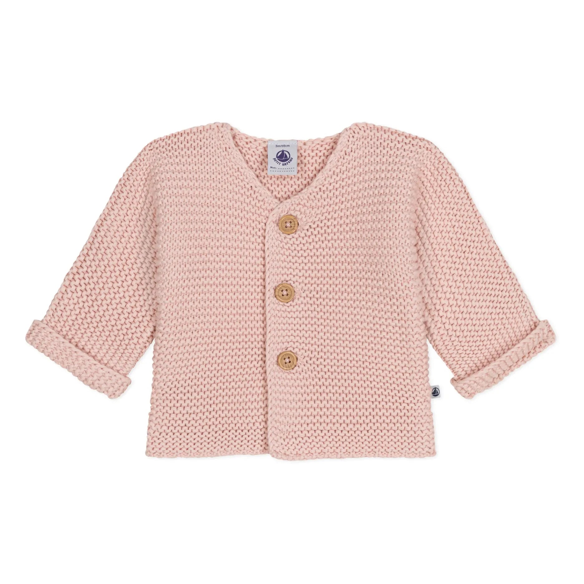 Petit Bateau - Mafa Point Mousse Cardigan | Powder Pink