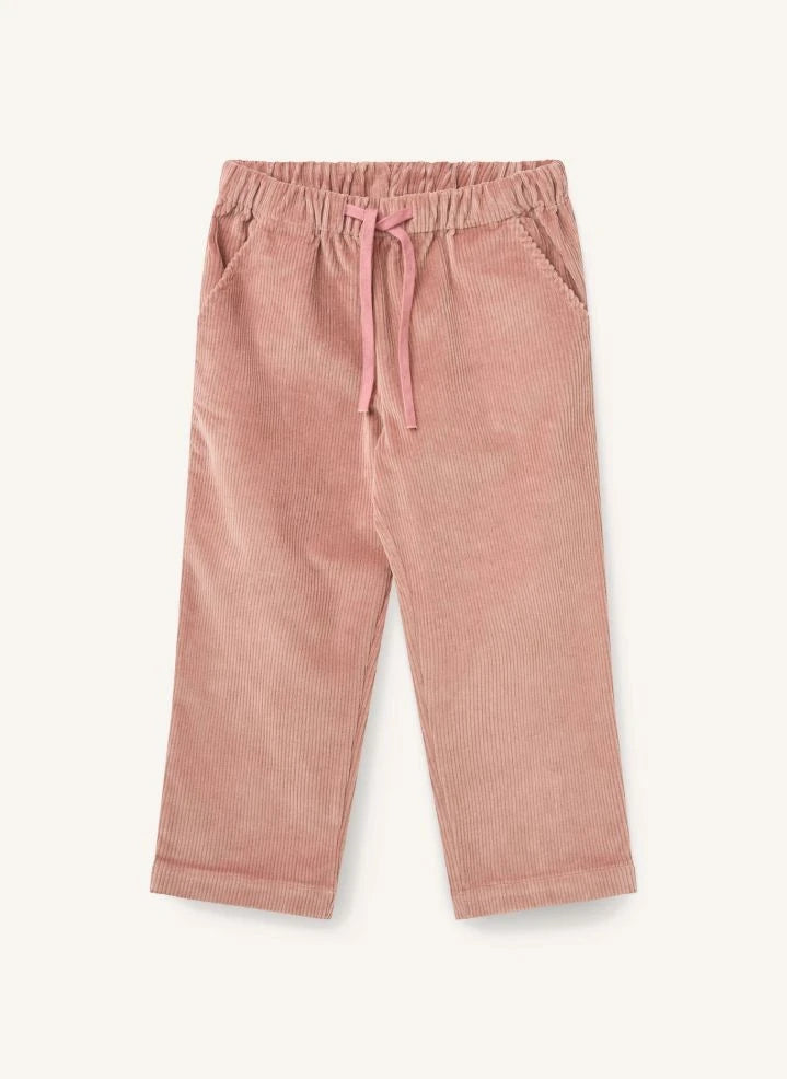Copenhagen Colors - Organic Cotton Ribbed Corduroy Drawstring Pants | Dusty Pink