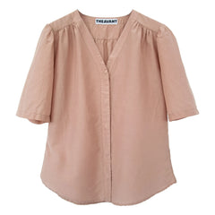 THEAVANT - Carine Poplin Silk & Cotton Blouse | Beige