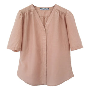 THEAVANT - Carine Poplin Silk & Cotton Blouse | Beige