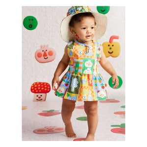 Halcyon Nights - Organic Cotton Vegetable Ruffled Dress | Orange
