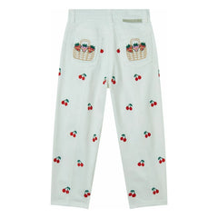 Stella McCartney Kids - Cerises Cotton Gabardine Pants | White