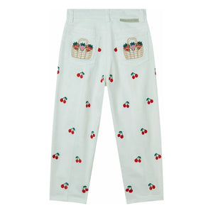 Stella McCartney Kids - Cerises Cotton Gabardine Pants | White