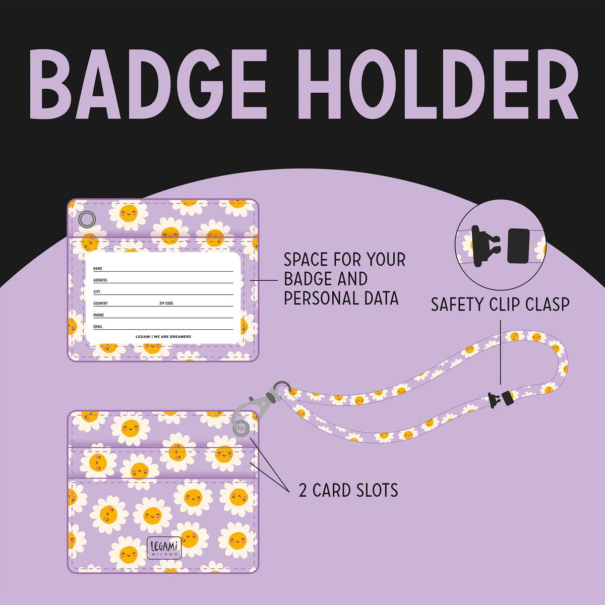 Legami - Daisy Badge Holder