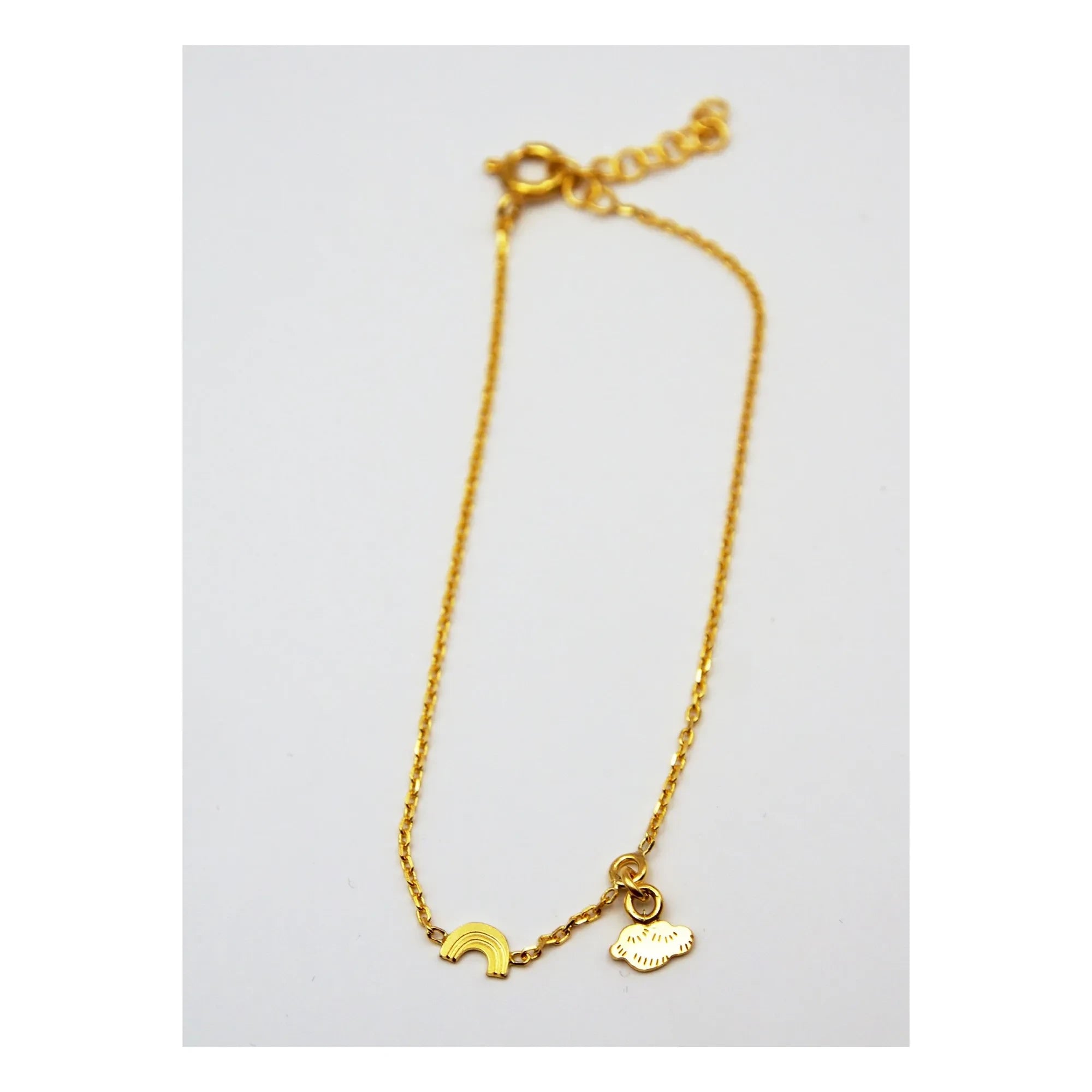 Adorabili - Rainbow Cloud Charm Double Bracelet | Gold