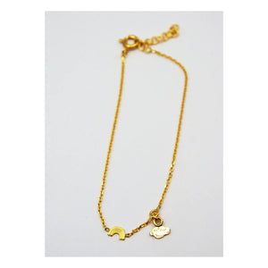 Adorabili - Rainbow Cloud Charm Double Bracelet | Gold