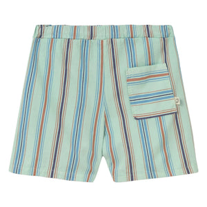Cozmo - Zion Striped Organic Cotton Bermuda Shorts | Aqua