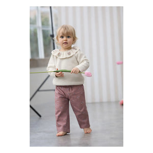 Lililotte - Paola Organic Cotton Floral Pattern Pants | Dusty Pink