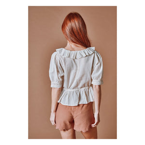 Emile et Ida - Cotton Ruffled Blouse | Cream