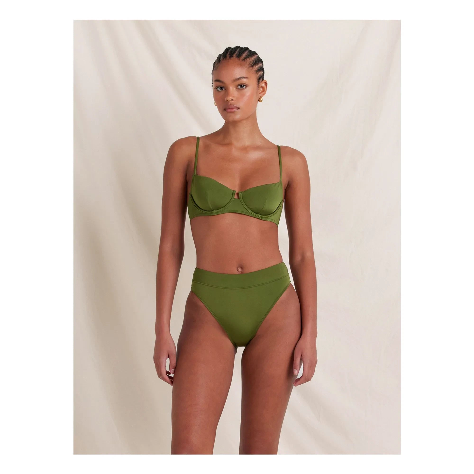 Peony - Olivine Jersey Top Made from Recycled Fibers | Olive Green