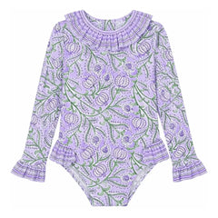 Lison Paris - Poppy Floral UV Protective Swimsuit | Lilac