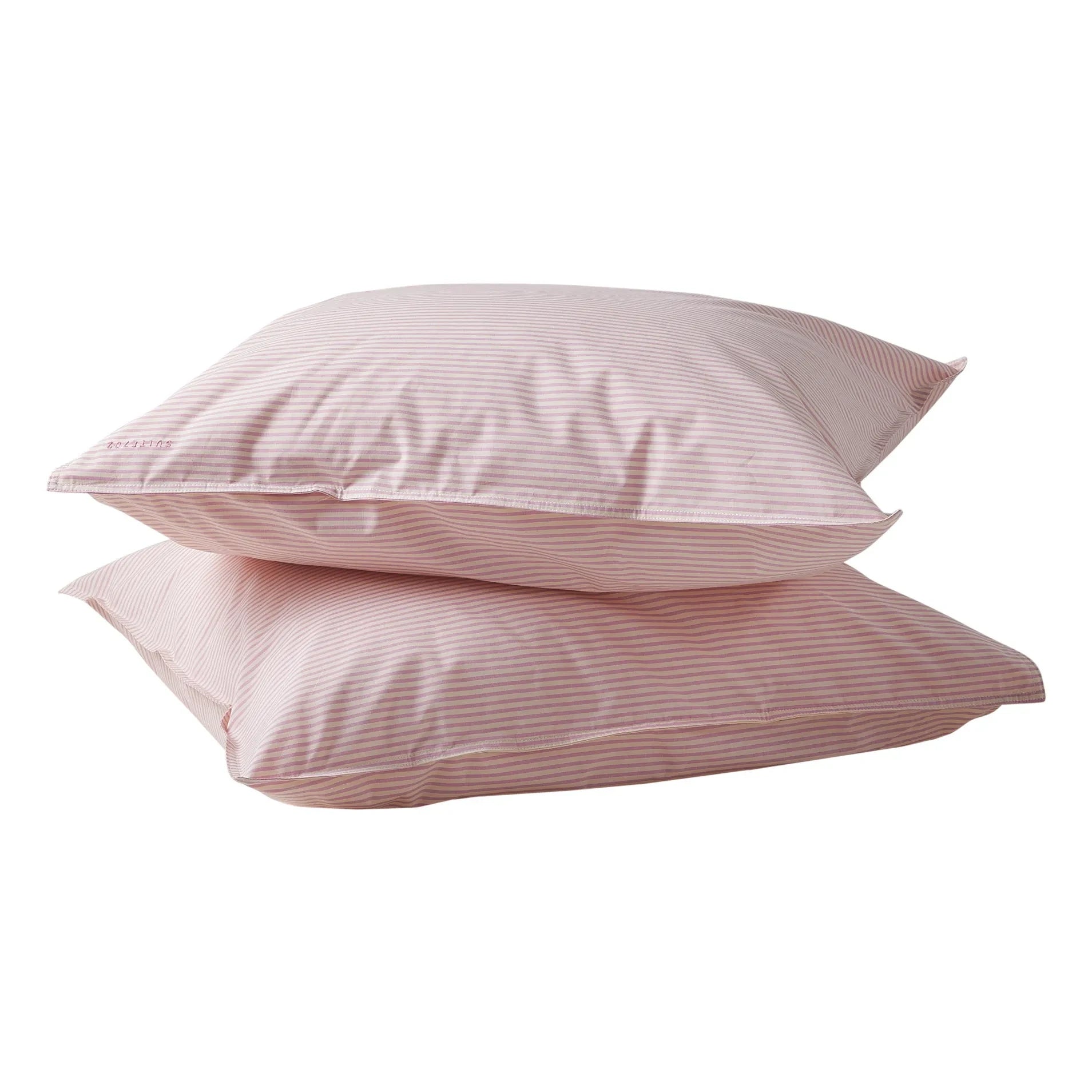 Suite 702 - Organic Cotton Striped Pillowcase - Set of 2 | Pink