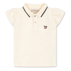 Konges Sløjd - Florita Cerises organic cotton polo shirt | Ecru