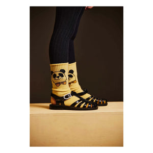 Mini Rodini - 2 Pairs of Organic Cotton Panda Socks | Yellow