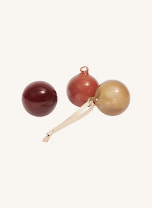 Ferm Living - Glass Christmas Ornaments - Set of 3 | Orange