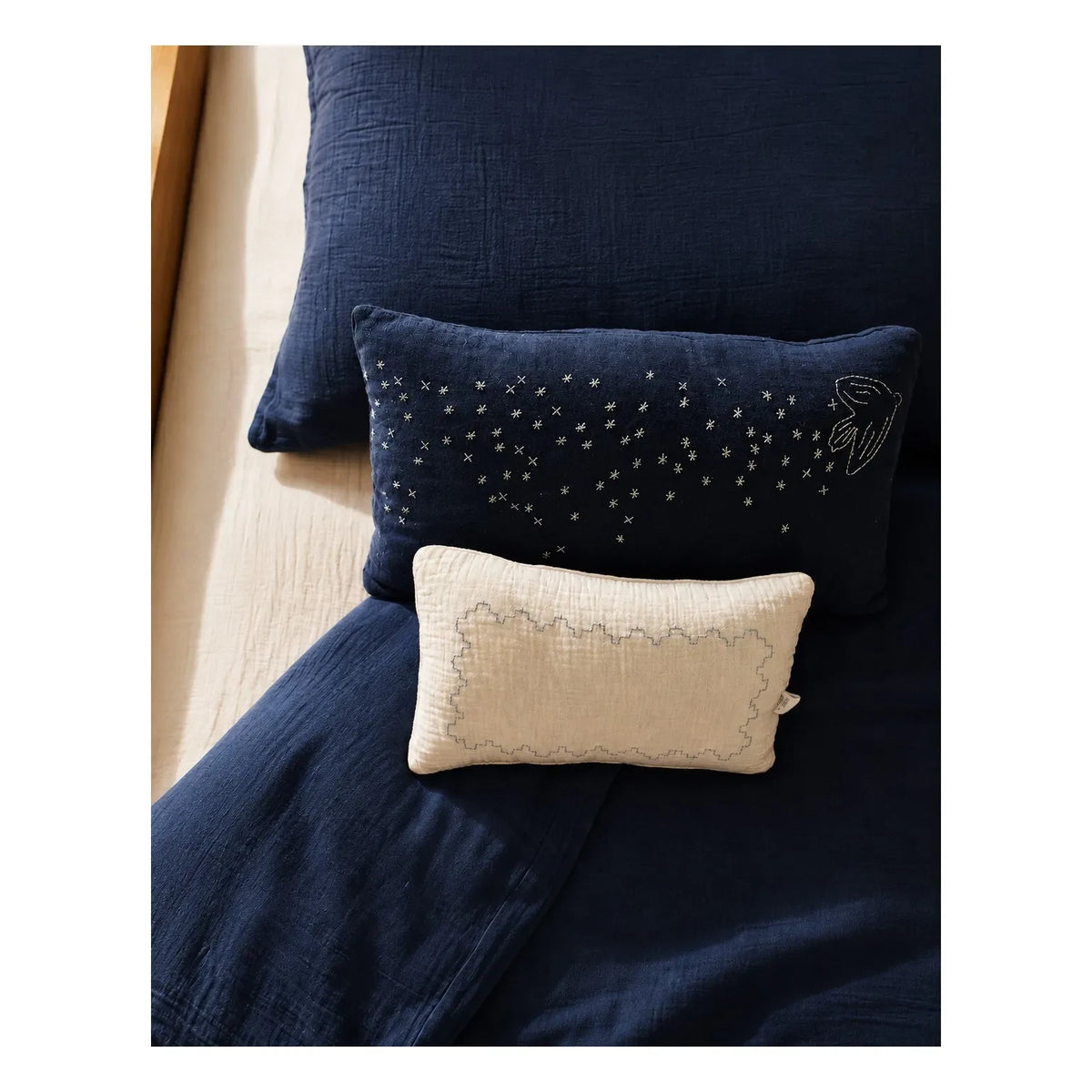 Editions Aimable - Paulette duvet cover set | Night Blue Muslin