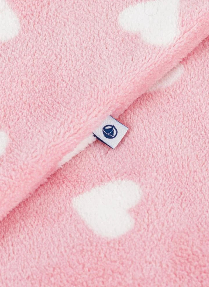 Petit Bateau - Fleece Hearts Romper | Pink