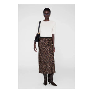 Anine Bing - Silk Leopard Bar Skirt | Leopard