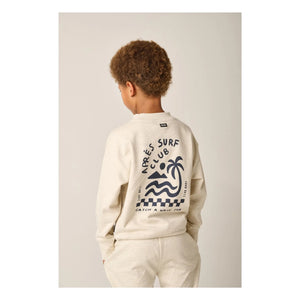 Tumble N'Dry - Oversized Seashore Organic Cotton Sweatshirt | Heather White