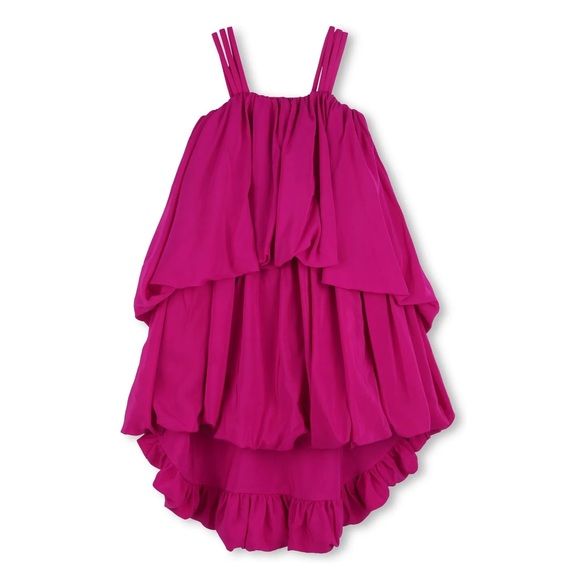 Chloé - Satin Crepe Puffy Dress | Fuchsia