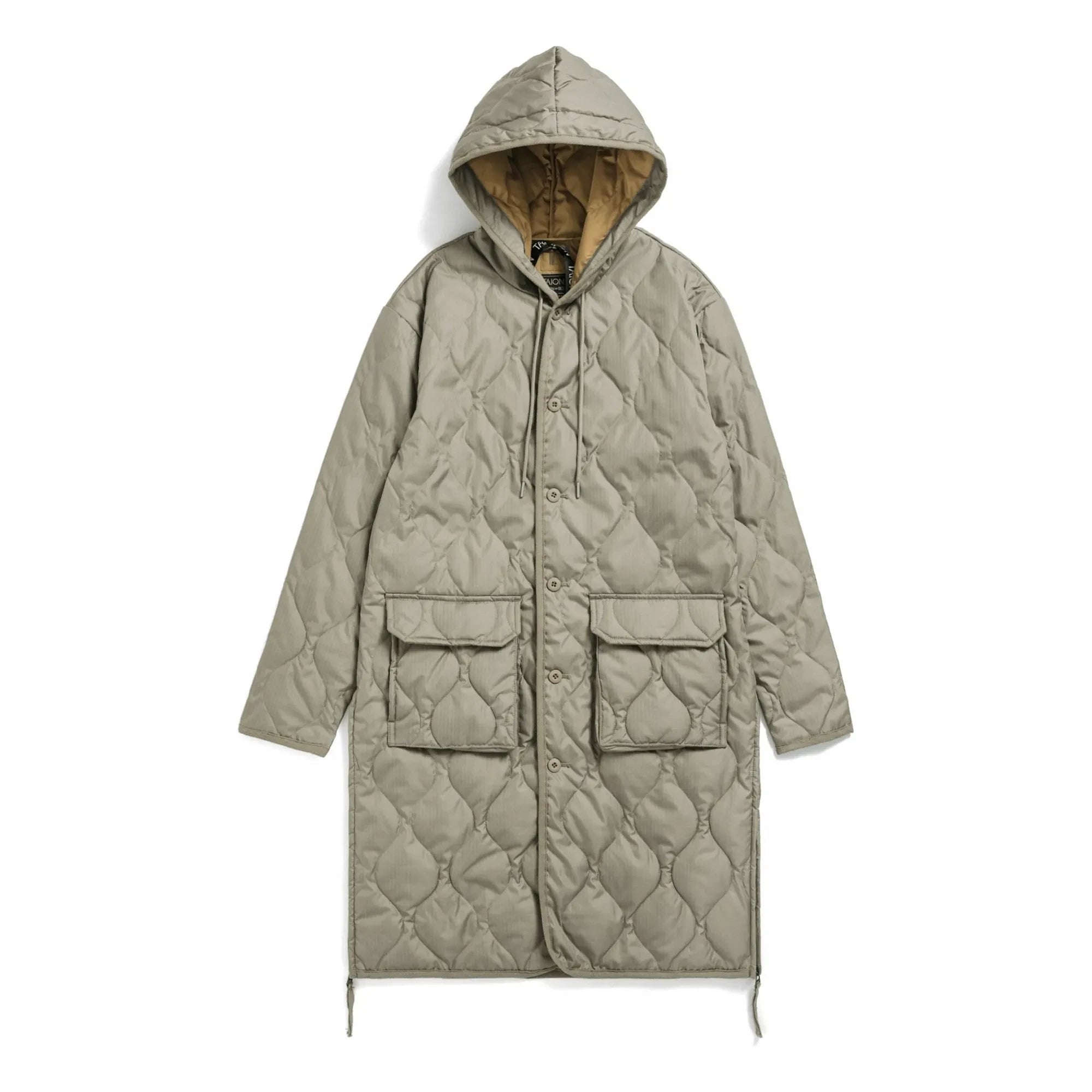 Taion - Long Military Hooded Jacket | Mocha