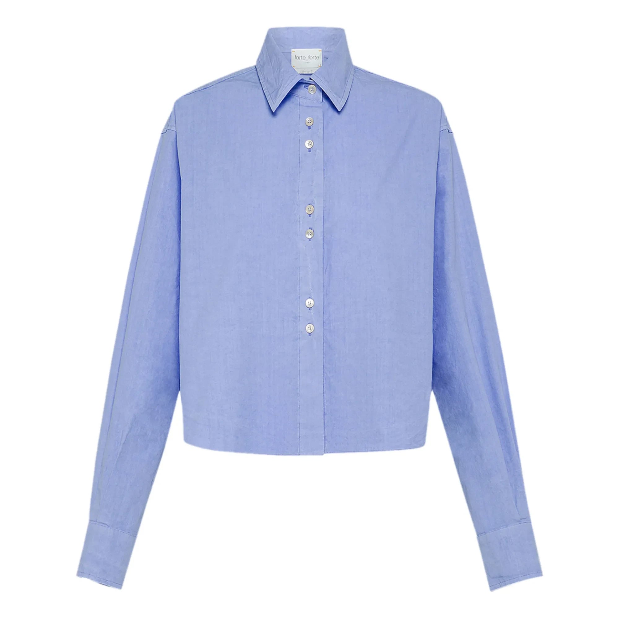 Forte Forte - Cotton Poplin Crop Shirt | Ice Blue